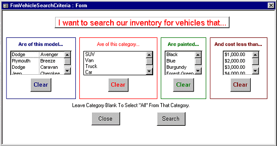 Car Dealership - Search Vehicle (21252 bytes)