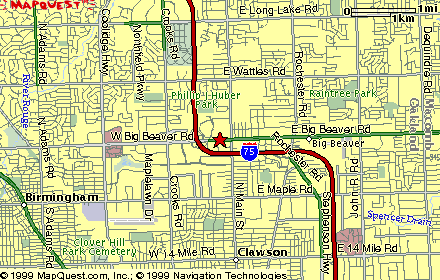 Maps to the Columbia Center in Troy, Michigan